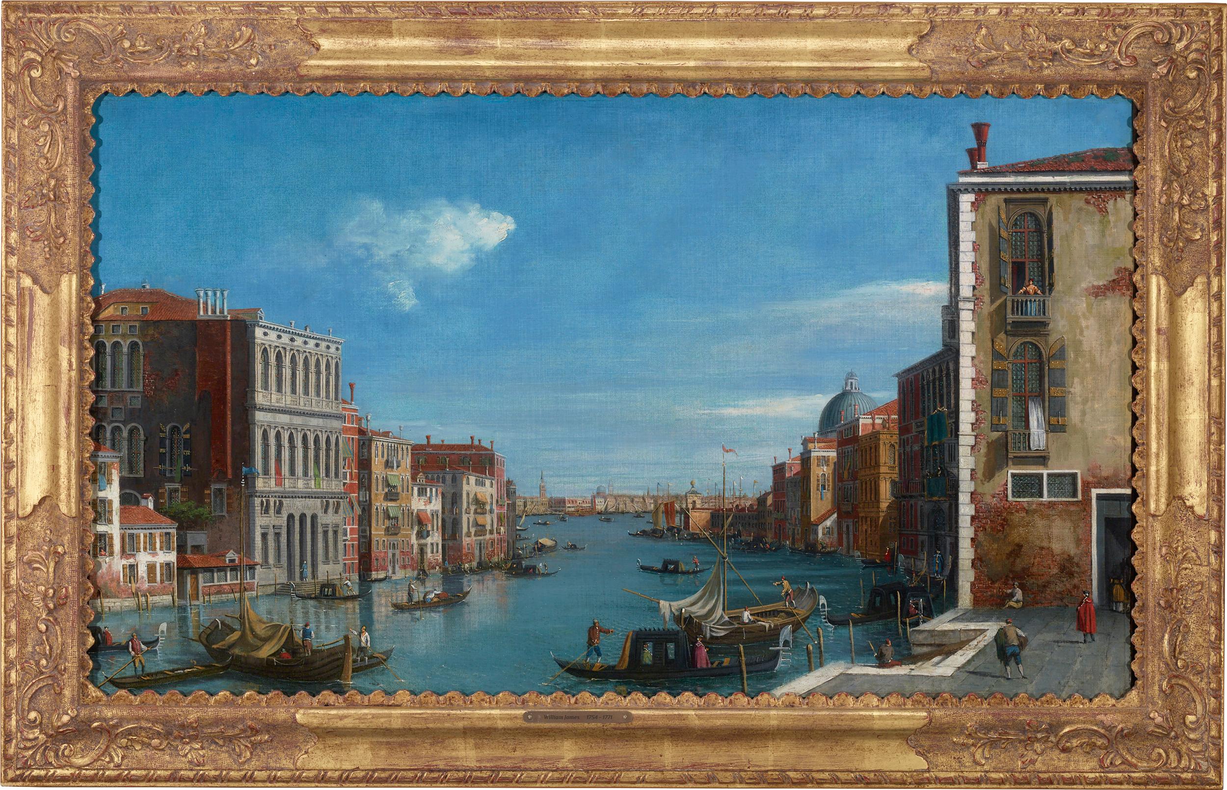 View of the Grand Canal, Venice - Painting by William James