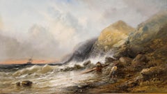 William James Durant Ready (1823-1873) - Gerahmtes Öl, Ein gestrandeter Seemann