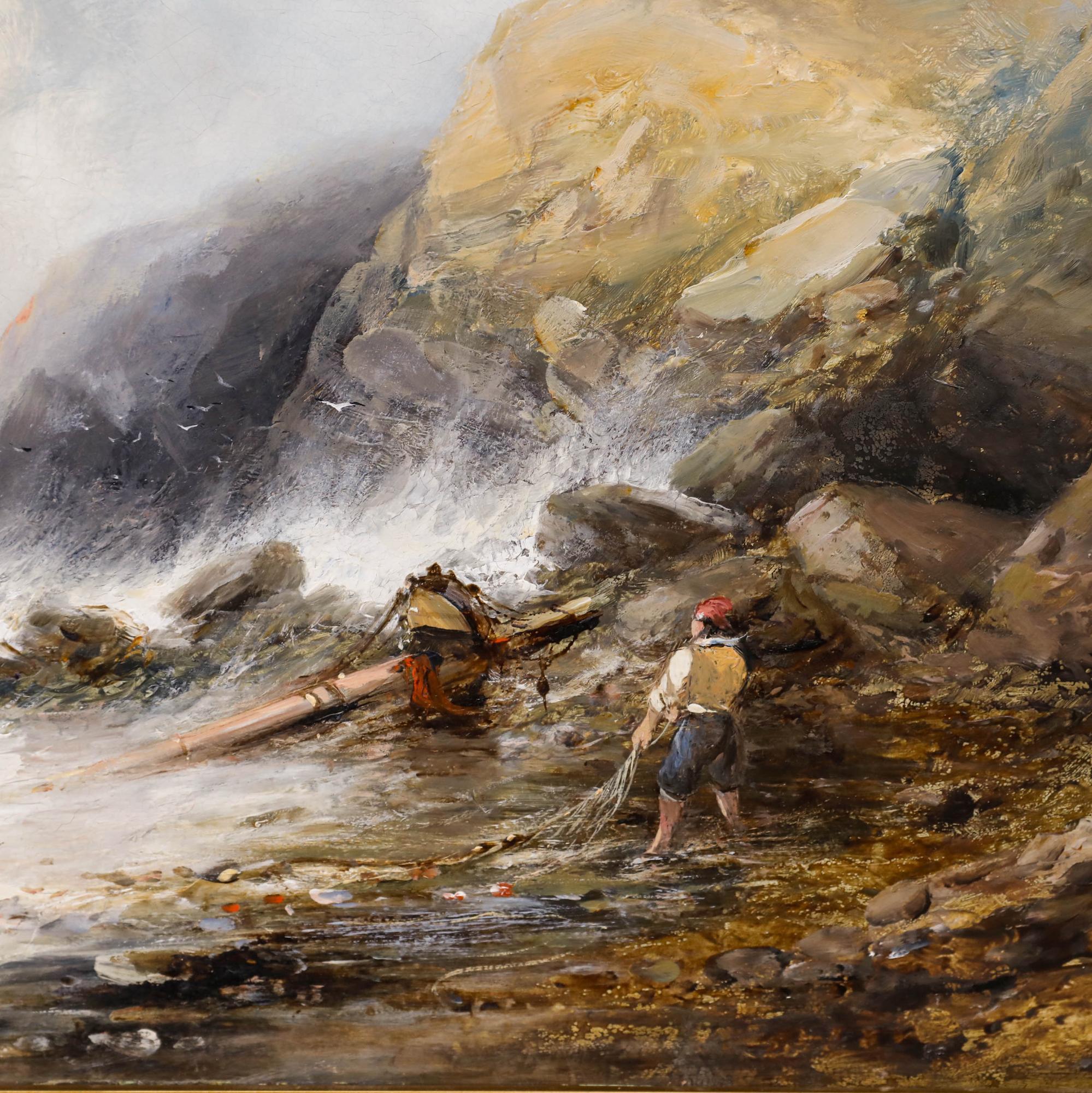 William James Durant Ready (1823-1873) - Gerahmtes Öl, Ein gestrandeter Seemann im Angebot 3