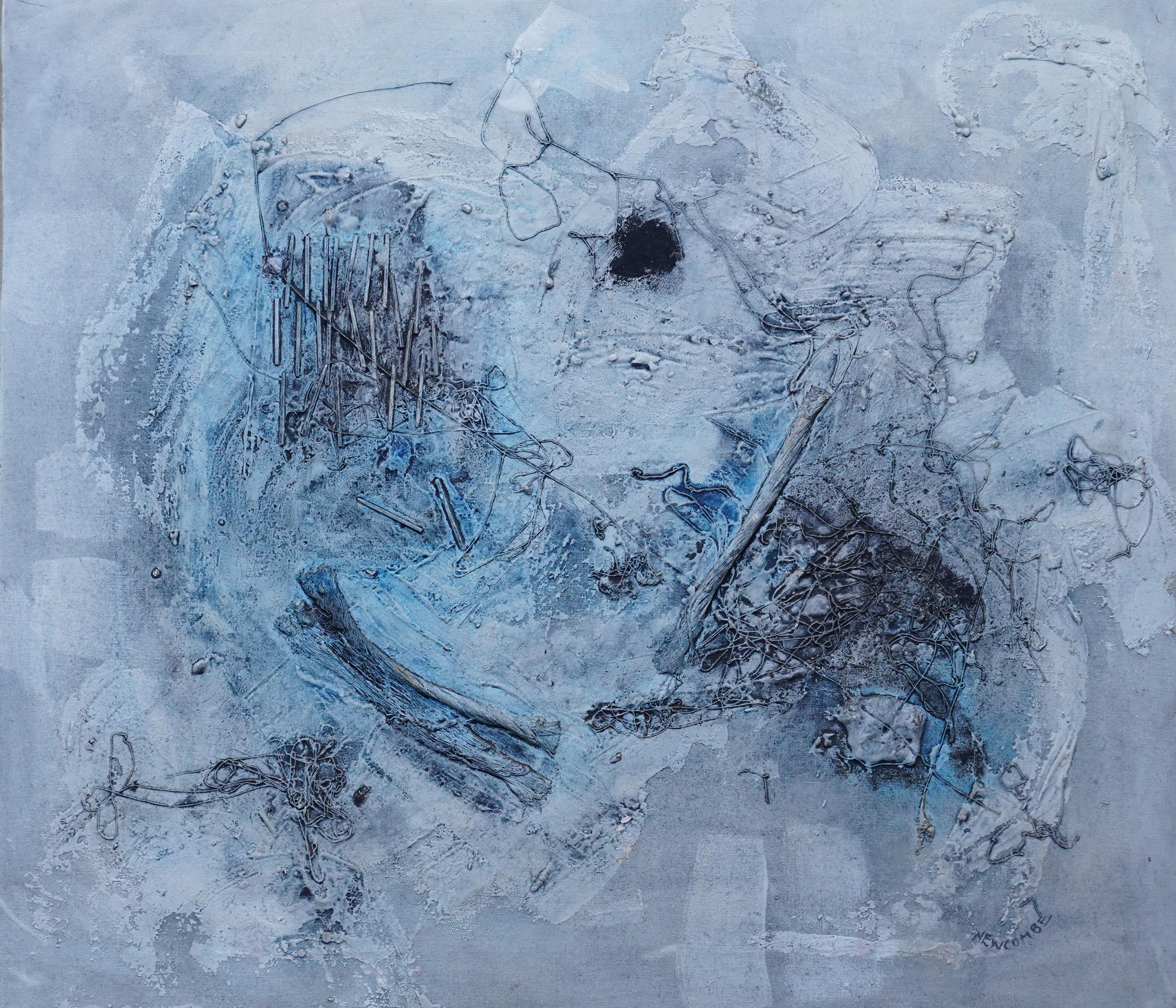 Lonistum 1961 - Pittura ad olio canadese di arte astratta britannica - Painting di William John Bertram Newcombe