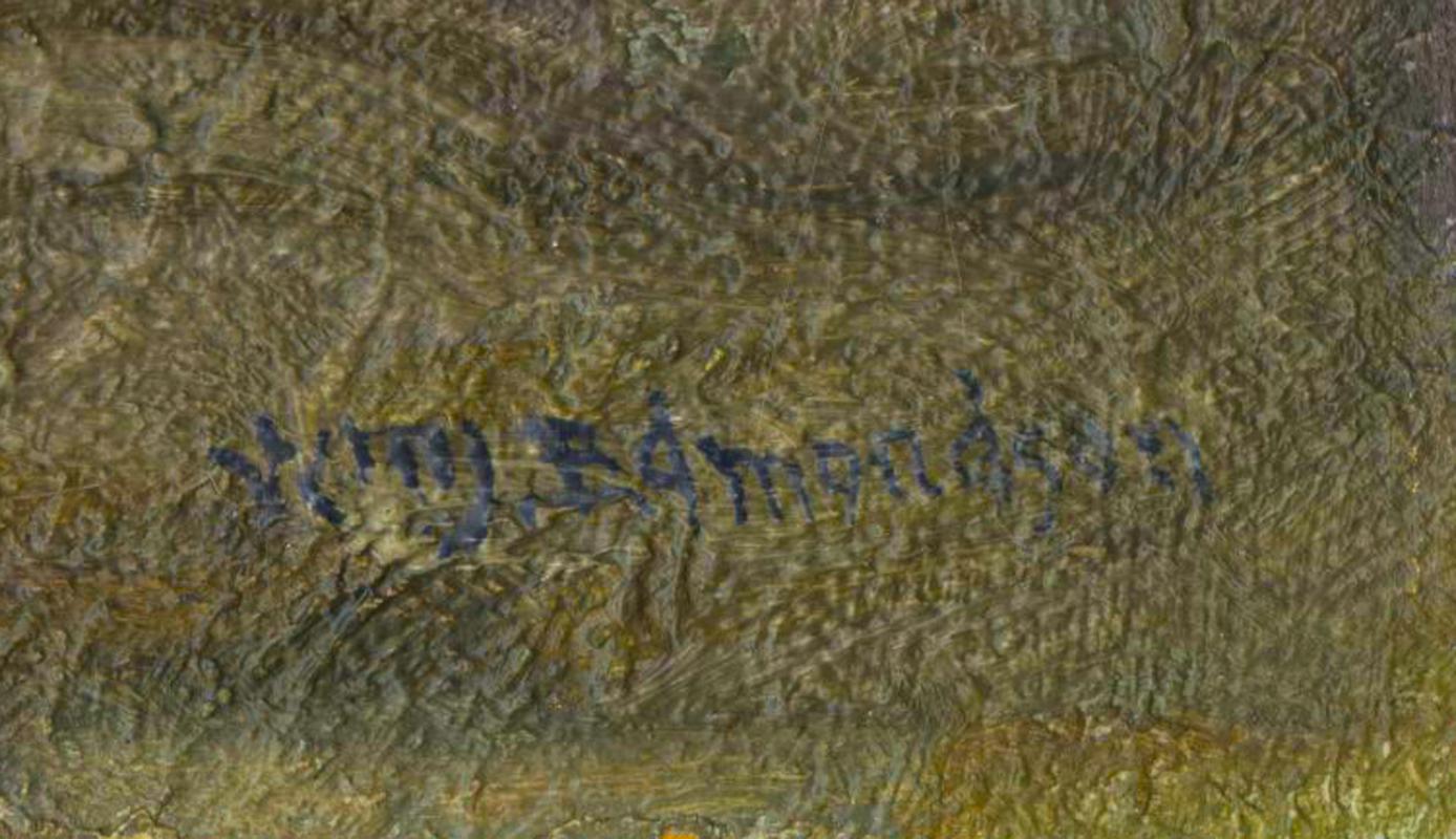 Point Lobos, California
Óleo sobre tabla de artista, c. 1925
Firmado abajo a la derecha: Wm J Edmundson (ver foto)
Estado: Muy buen estado
Marco: Marco de época estilo Galería McBeth (ver foto)
Limpiado por Monica Radecki, South Bend
Procedencia: