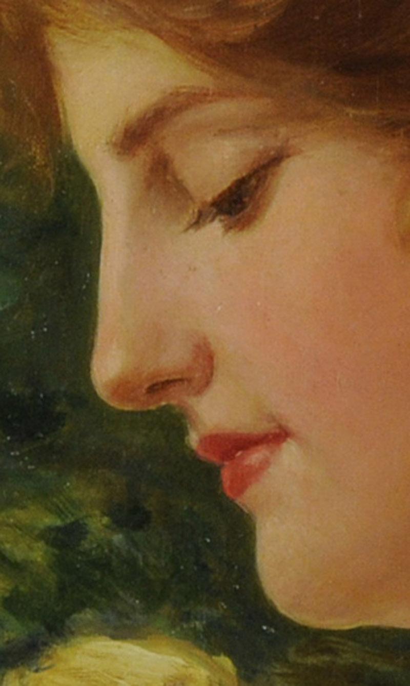 Portrait d'une jeune fille - Impressionnisme Painting par William John Edmondson