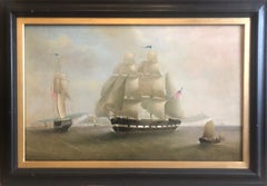 Schöne und große Marine – ein Schiff in zwei Positionen gegenüber Dover 