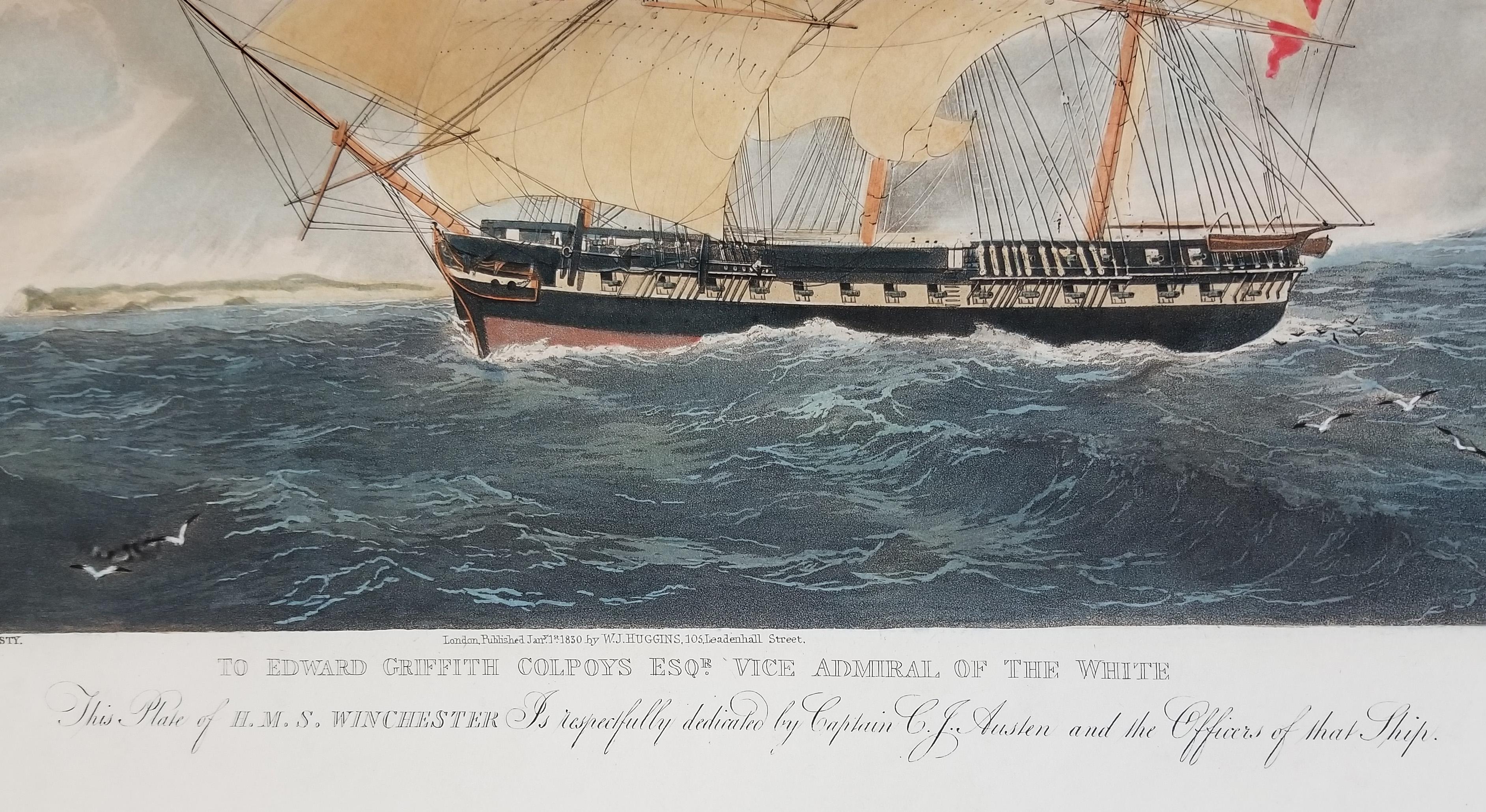 Frigate HMS Winchester - Print by William John Huggins