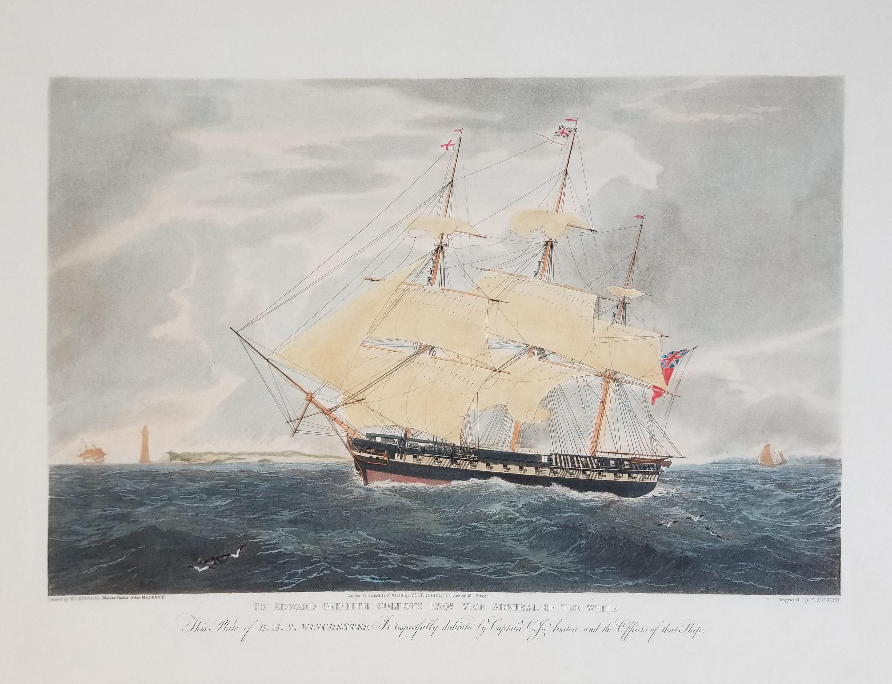 William John Huggins Print - Frigate HMS Winchester