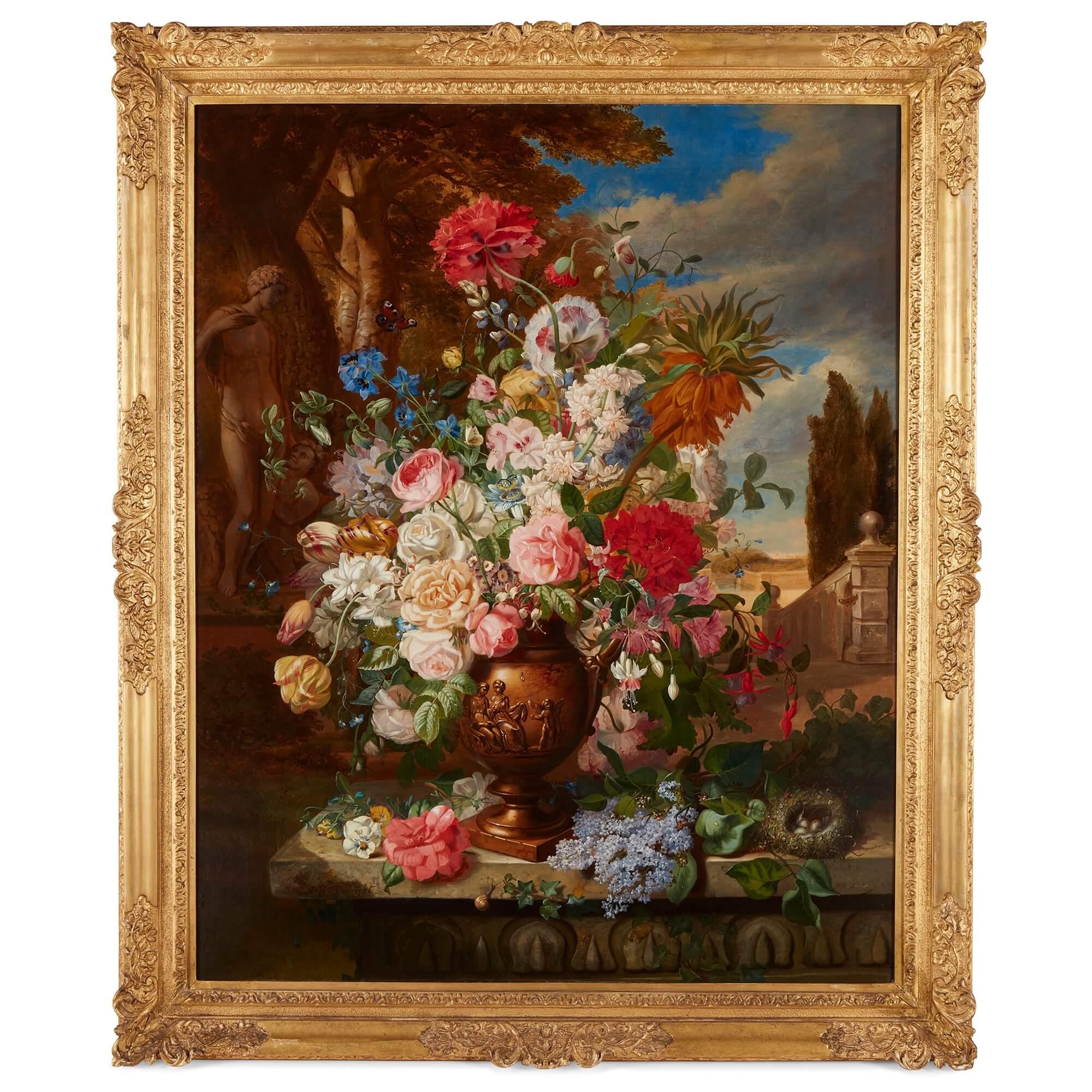 William John Wainwright  Still-Life Painting - Antique Still Life of Flowers by W. J. Wainwright 