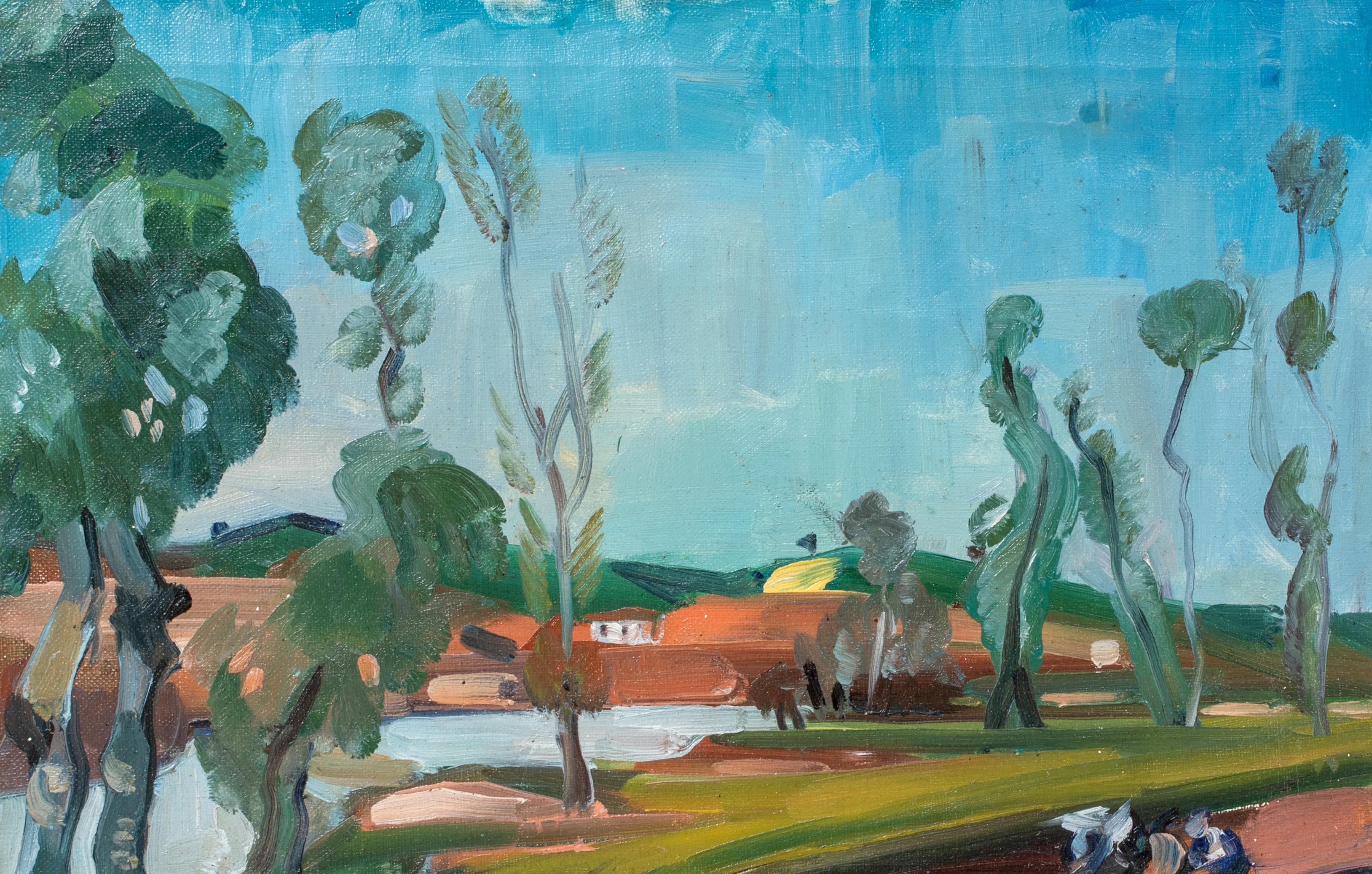 Vista en Toledo Circa 1930  WILLIAM JOHNSTONE OBE (1897-1981) en venta 5