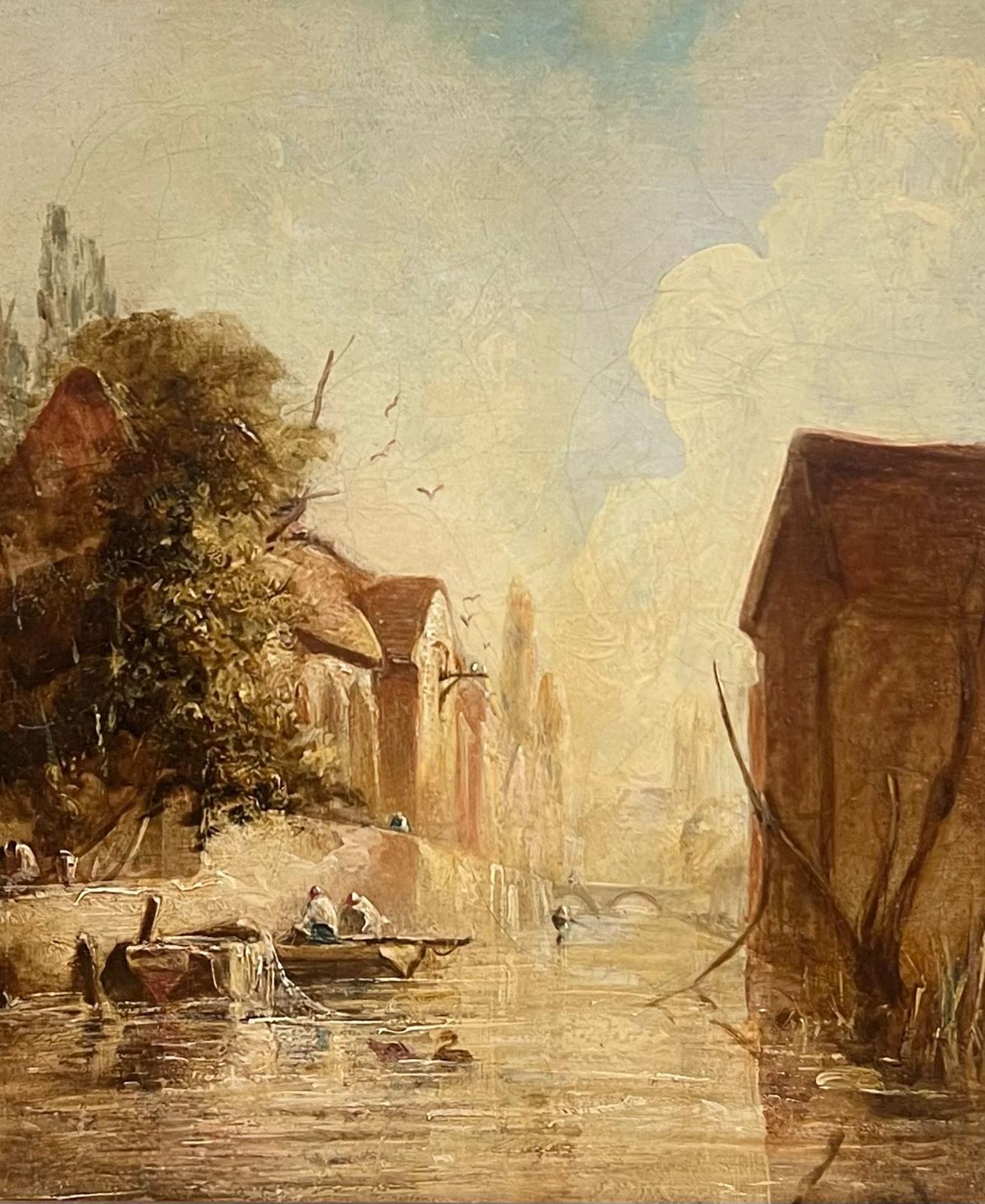 Tending the Boat
English School, 19th century
circle of William Joseph Julius Caesar Bond (British 1833-1928)
oil on canvas, framed
framed: 17 x 15 inches
canvas: 12 x 10 inches
provenance: private collection, UK
condition: very good and sound
