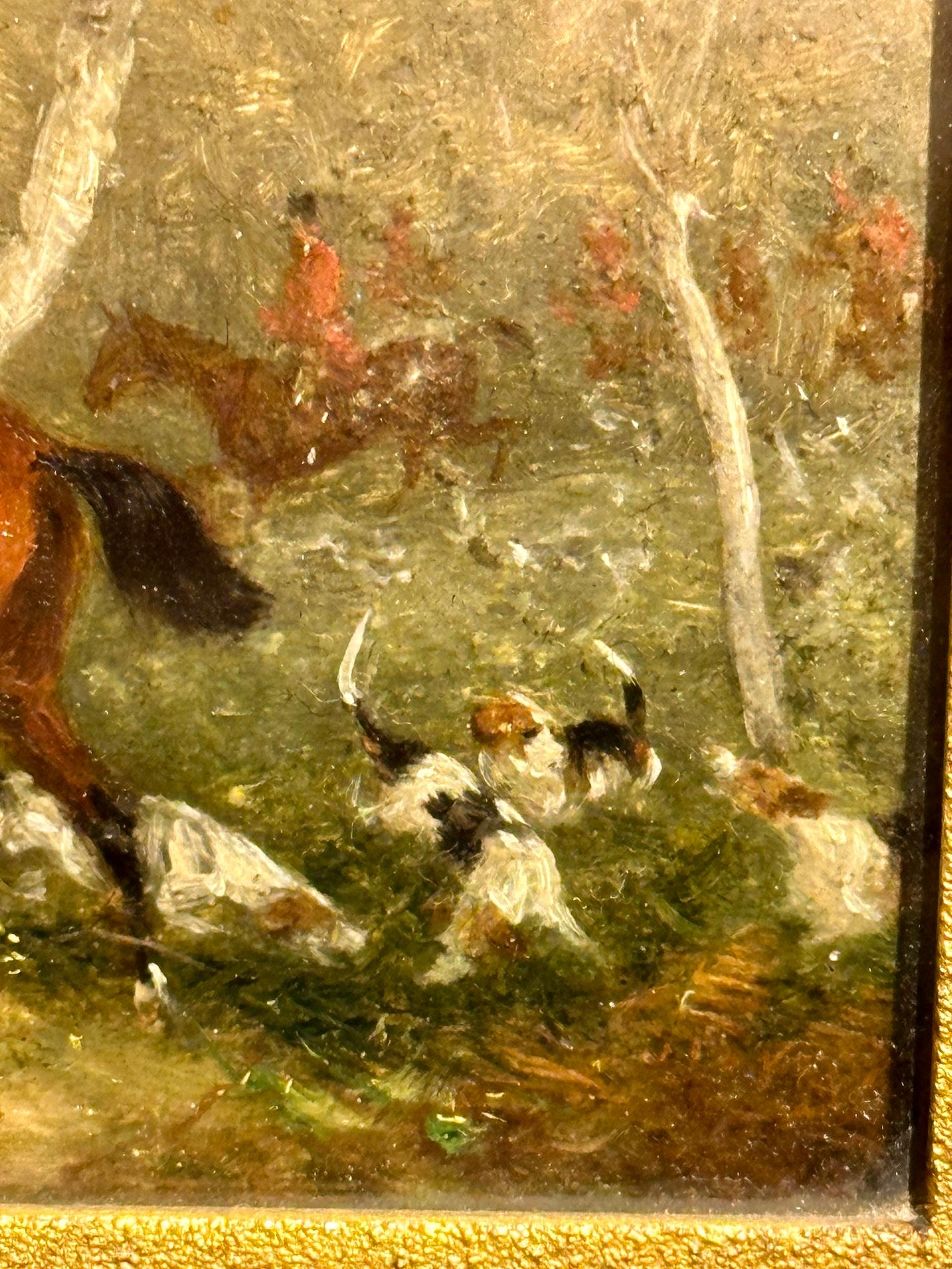 Englischer Fuchsjagd auf seinem Pferd aus dem 19. Jahrhundert, Öl in einer Landschaft (Viktorianisch), Painting, von William Joseph Shayer