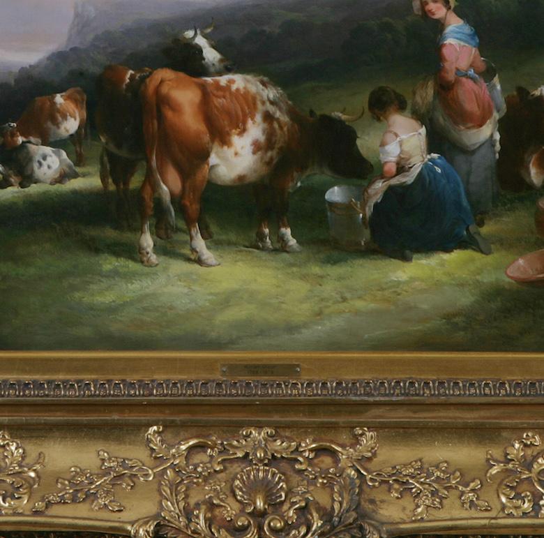 William Shayer Senior (1788-1879) 
Landlandschaft mit Rinne und Milchjungfrauen Eine ländliche Szene 
70 x 89cm / 106 x 127cm Signiert:: Öl auf Leinwand 

William Shayer Senior:: der für seine Figuren bekannt war:: war ein bekannter und beliebter