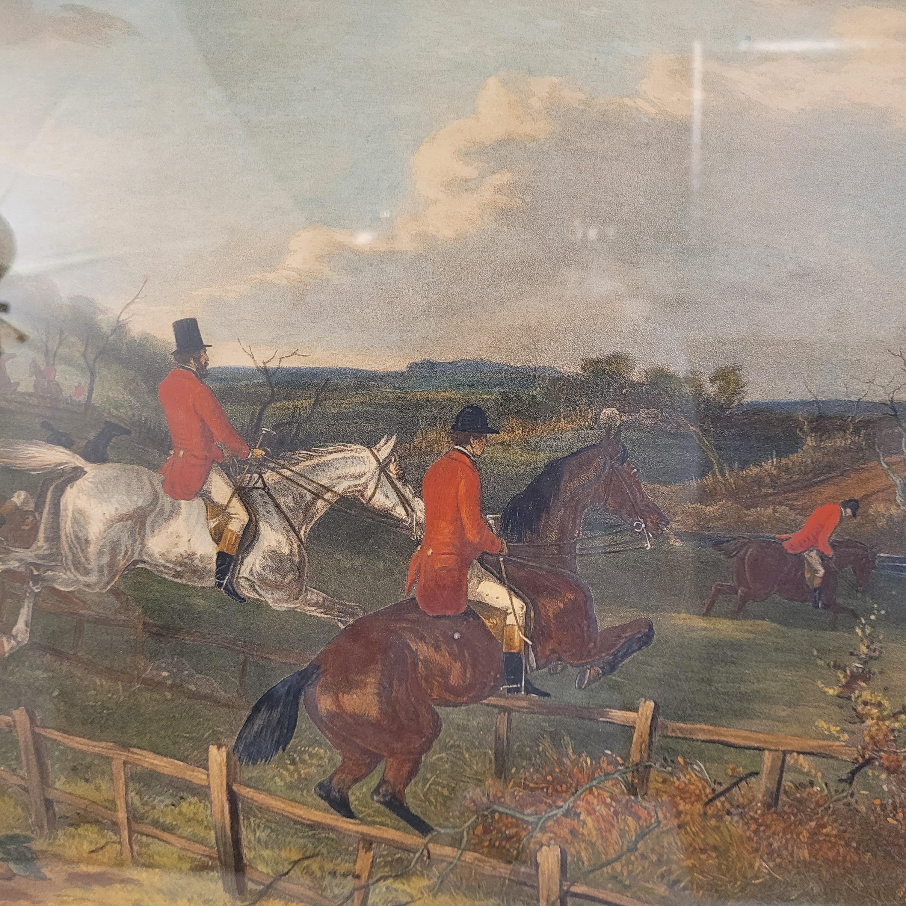 Victorian engraving of horses “Full cry”, J. Harris and William J. Shayer, Engla For Sale 11