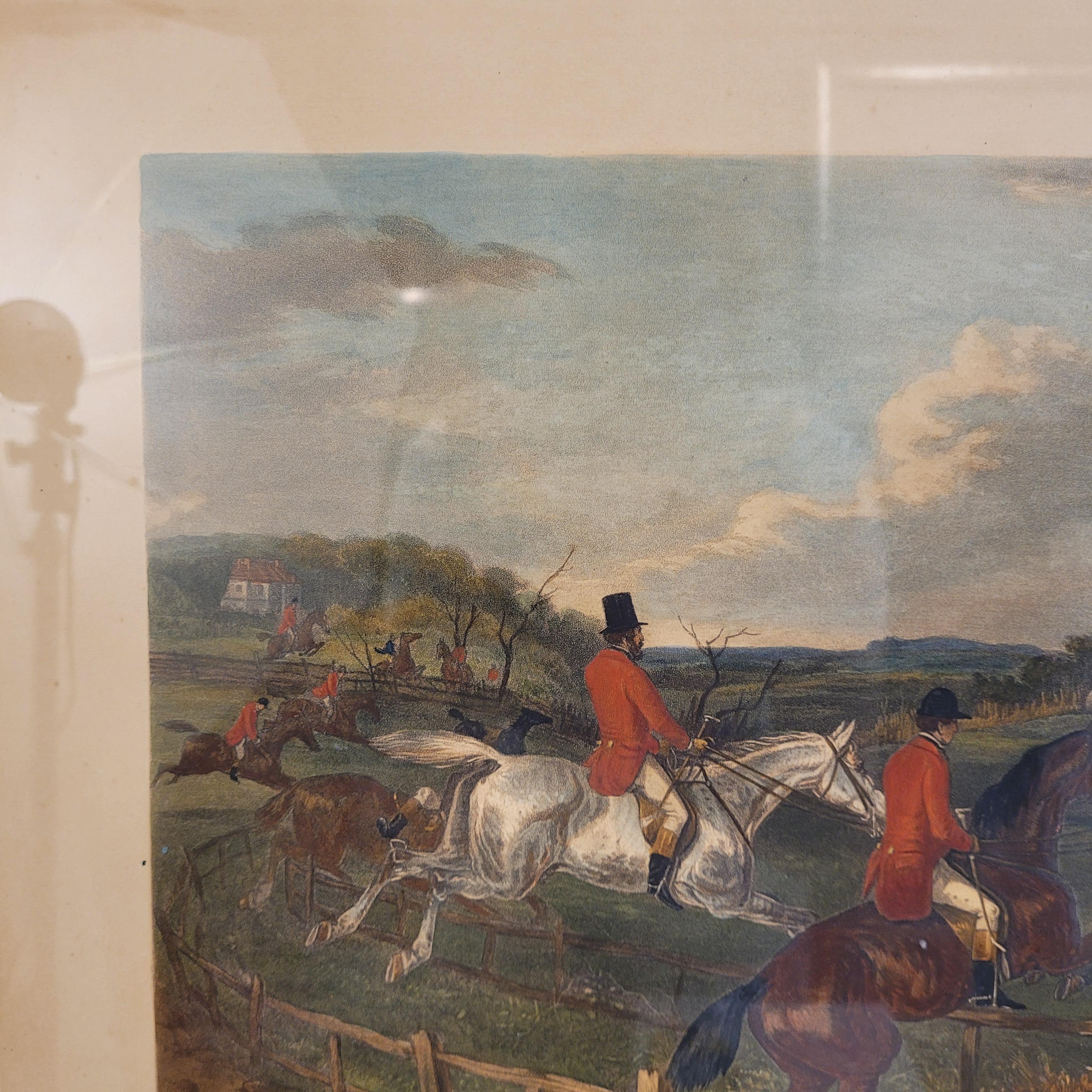 Victorian engraving of horses “Full cry”, J. Harris and William J. Shayer, Engla For Sale 12