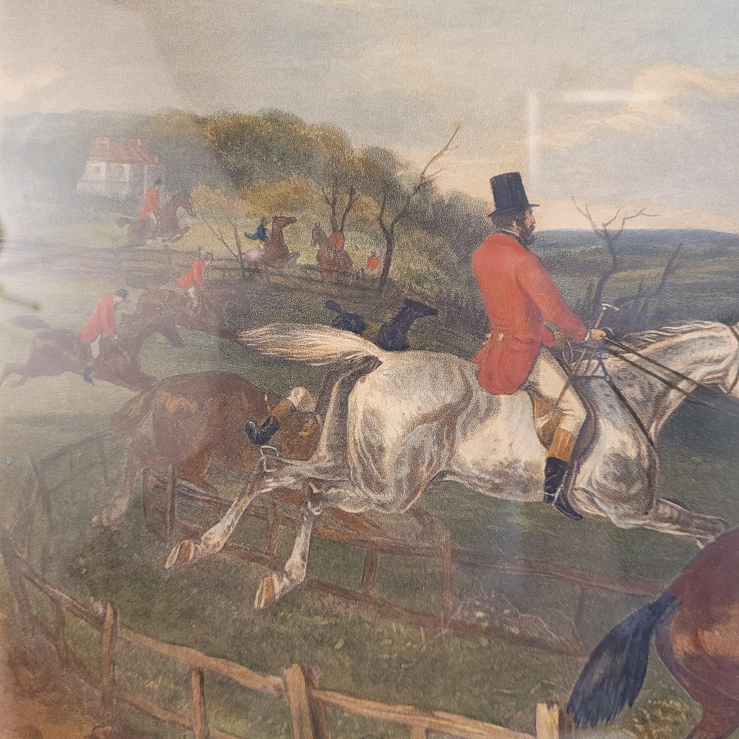 Victorian engraving of horses “Full cry”, J. Harris and William J. Shayer, Engla For Sale 14