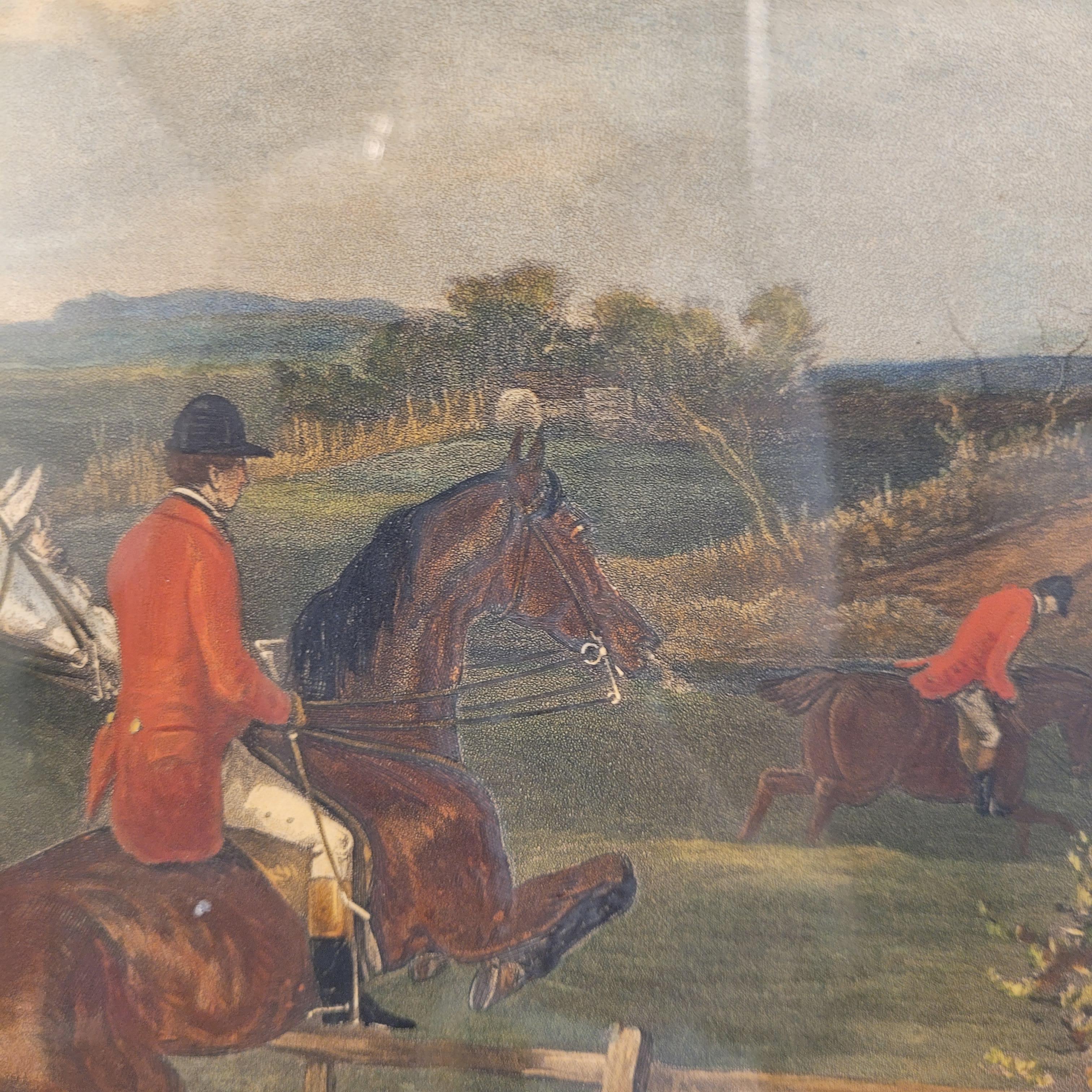 Victorian engraving of horses “Full cry”, J. Harris and William J. Shayer, Engla For Sale 15