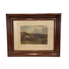 Victorian engraving of horses “Full cry”, J. Harris and William J. Shayer, Engla