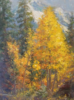 Aspens, Landscape, Oil Painting ,Texas Artist, Western Art, Colorado Rockies