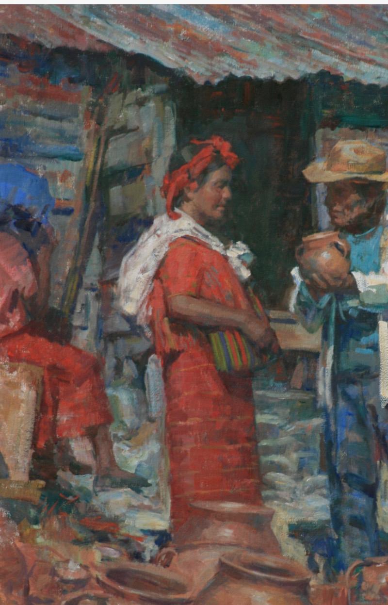 Guatemaltekischer Keramikmarkt  Frauen in Huipils  Handgefertigt von Kunsthandwerkern   Kultur im Angebot 2