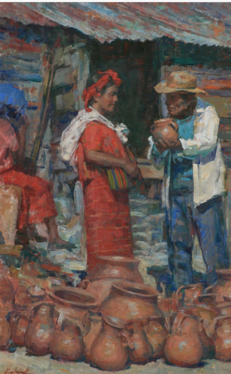 Guatemaltekischer Keramikmarkt  Frauen in Huipils  Handgefertigt von Kunsthandwerkern   Kultur im Angebot 4