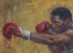 Kurt Scoby, portrait, professional boxer, welterweight division, oil painting