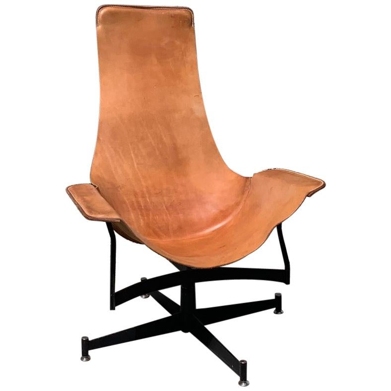 William Katavolos for Leathercraft Swivel Sling Lounge Chair