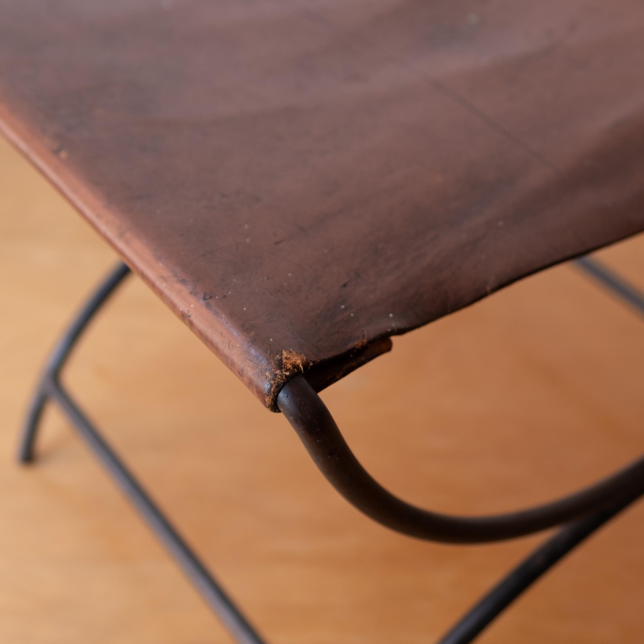 Tabouret ou pouf William Katavolos en cuir et fer pour Leathercrafter des années 1960 en vente 4