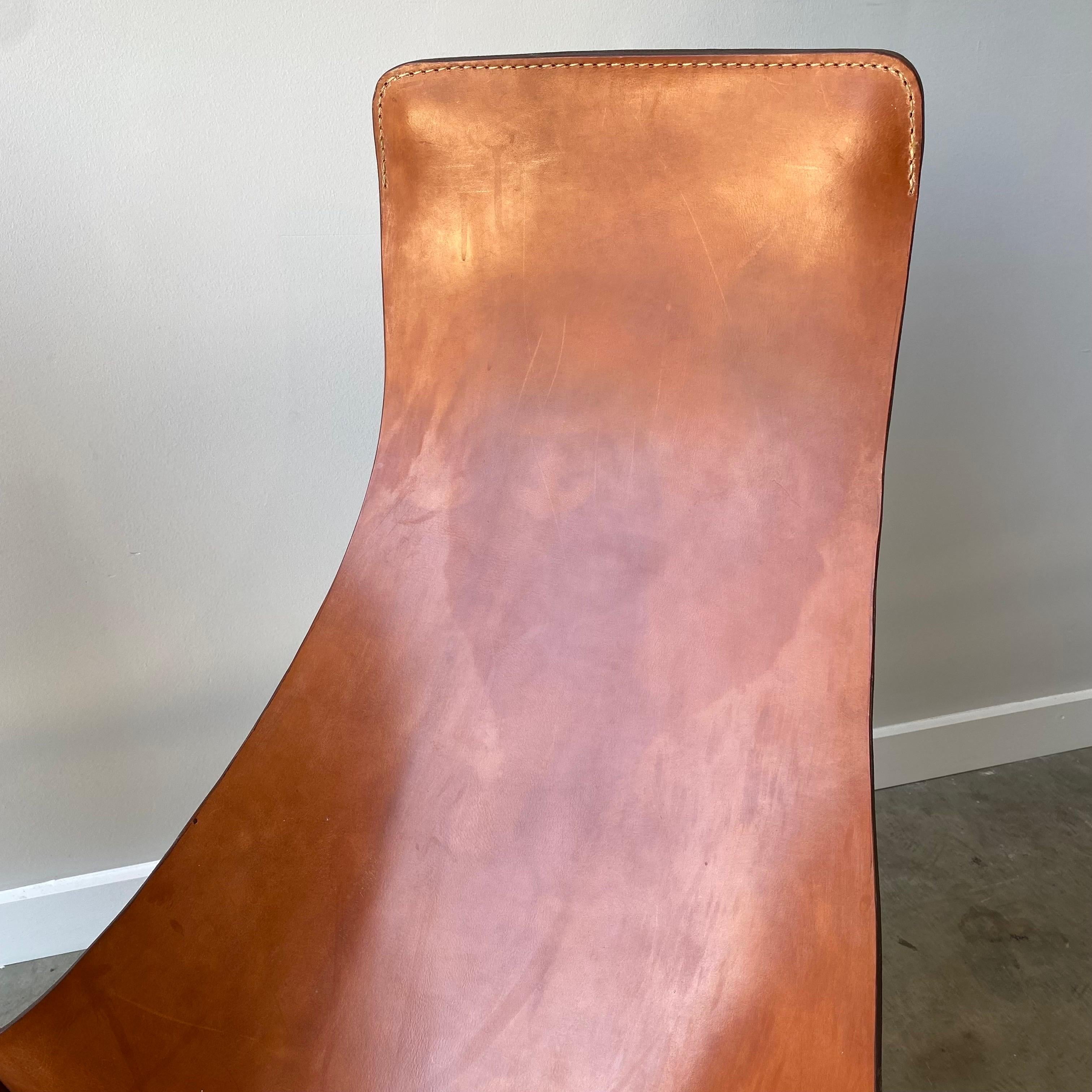 Leather William Katavolos Lounge Chairs, a Pair
