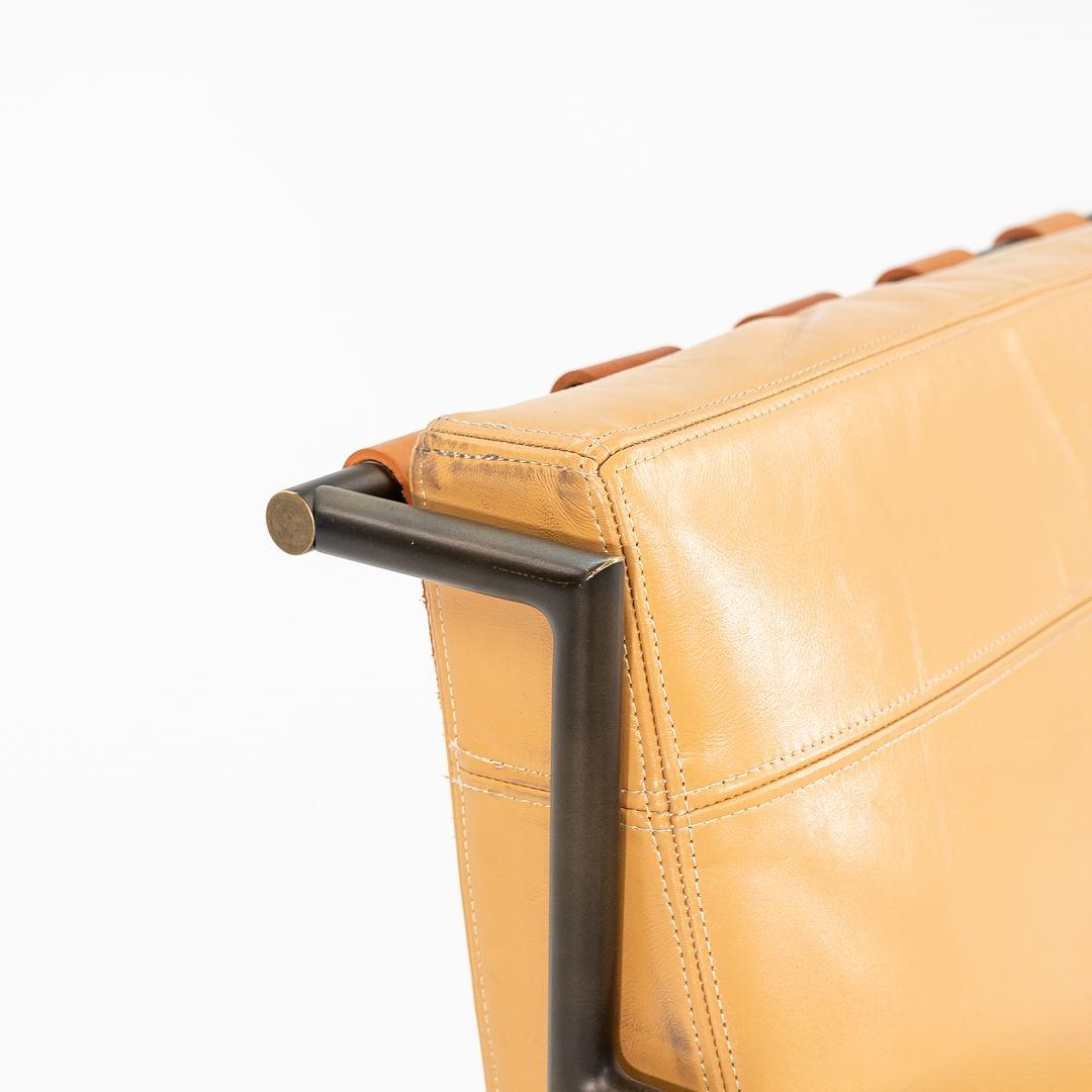Prototype de fauteuil William Katavolos en bronze brossé et cuir brun clair en vente 3