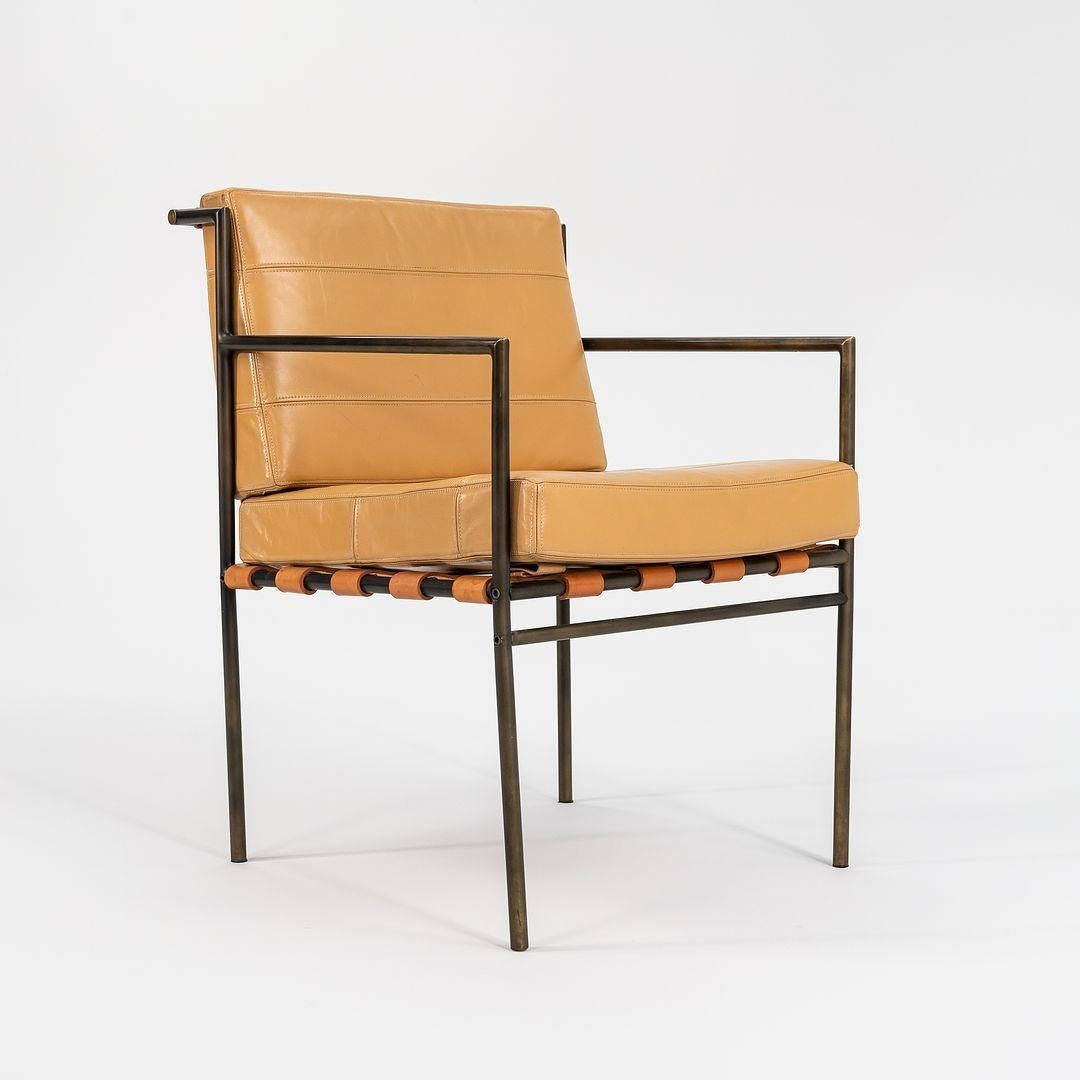 Moderne Prototype de fauteuil William Katavolos en bronze brossé et cuir brun clair en vente