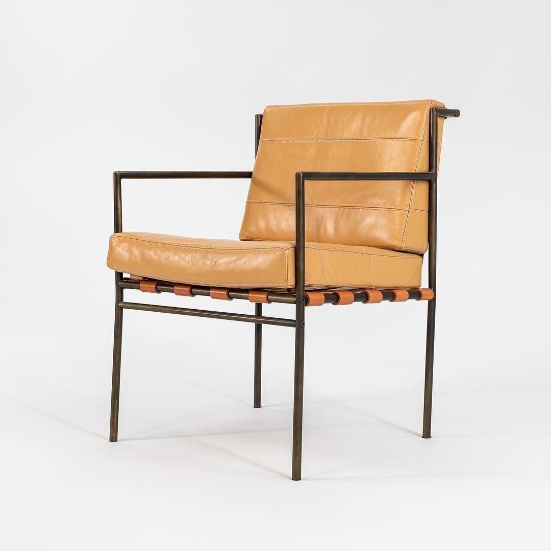 Prototype de fauteuil William Katavolos en bronze brossé et cuir brun clair Bon état - En vente à Philadelphia, PA