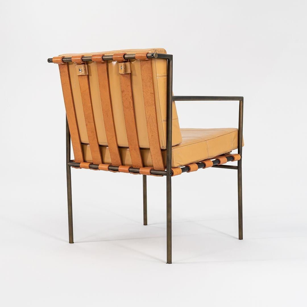 Acier Prototype de fauteuil William Katavolos en bronze brossé et cuir brun clair en vente