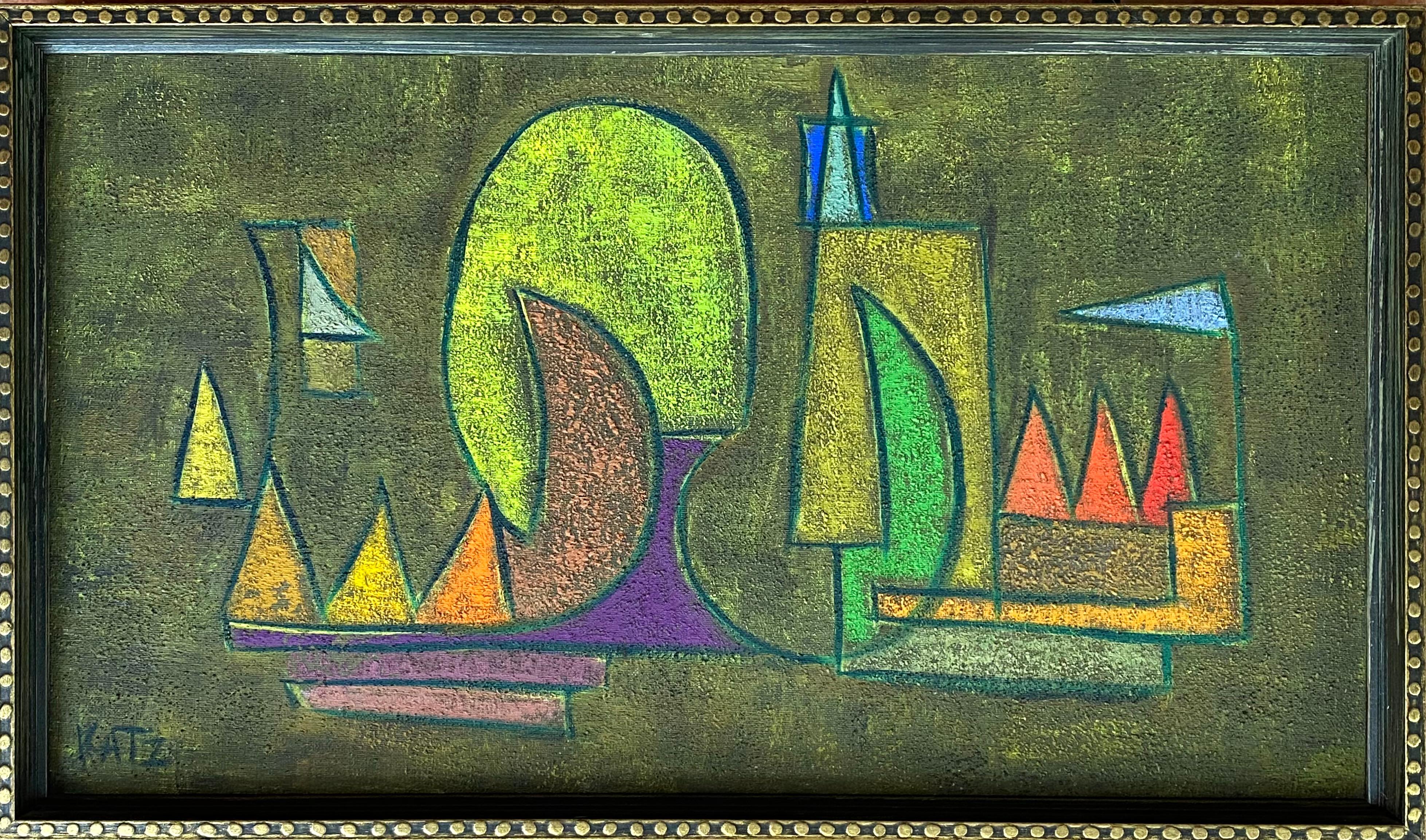 Abstrakte Segelboote – Painting von William Katz