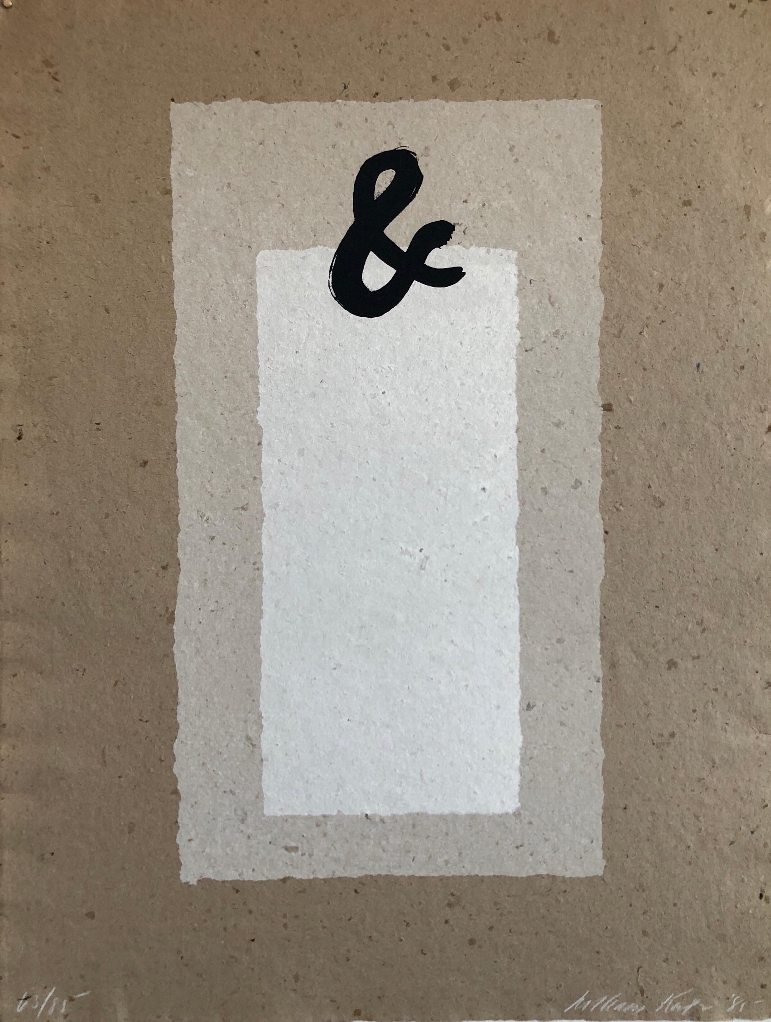 Ampersand (&) Abstract Geometric Silkscreen on Handmade Kenzo Paper