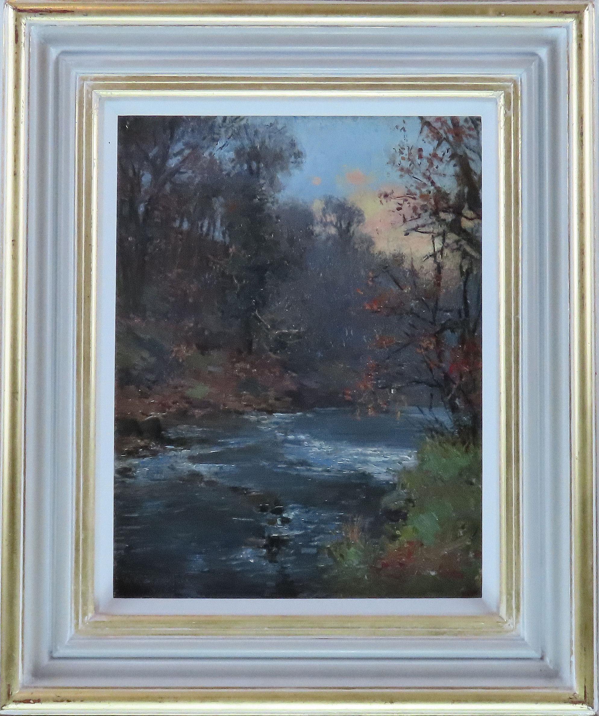 Original Öl auf Karton. WILLIAM KAY BLACKLOCK A.R.C.A., „Herbst am Almond“