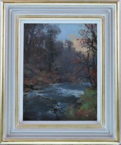 Óleo original sobre tabla. WILLIAM KAY BLACKLOCK A.R.C.A., "Otoño en el Almendro".