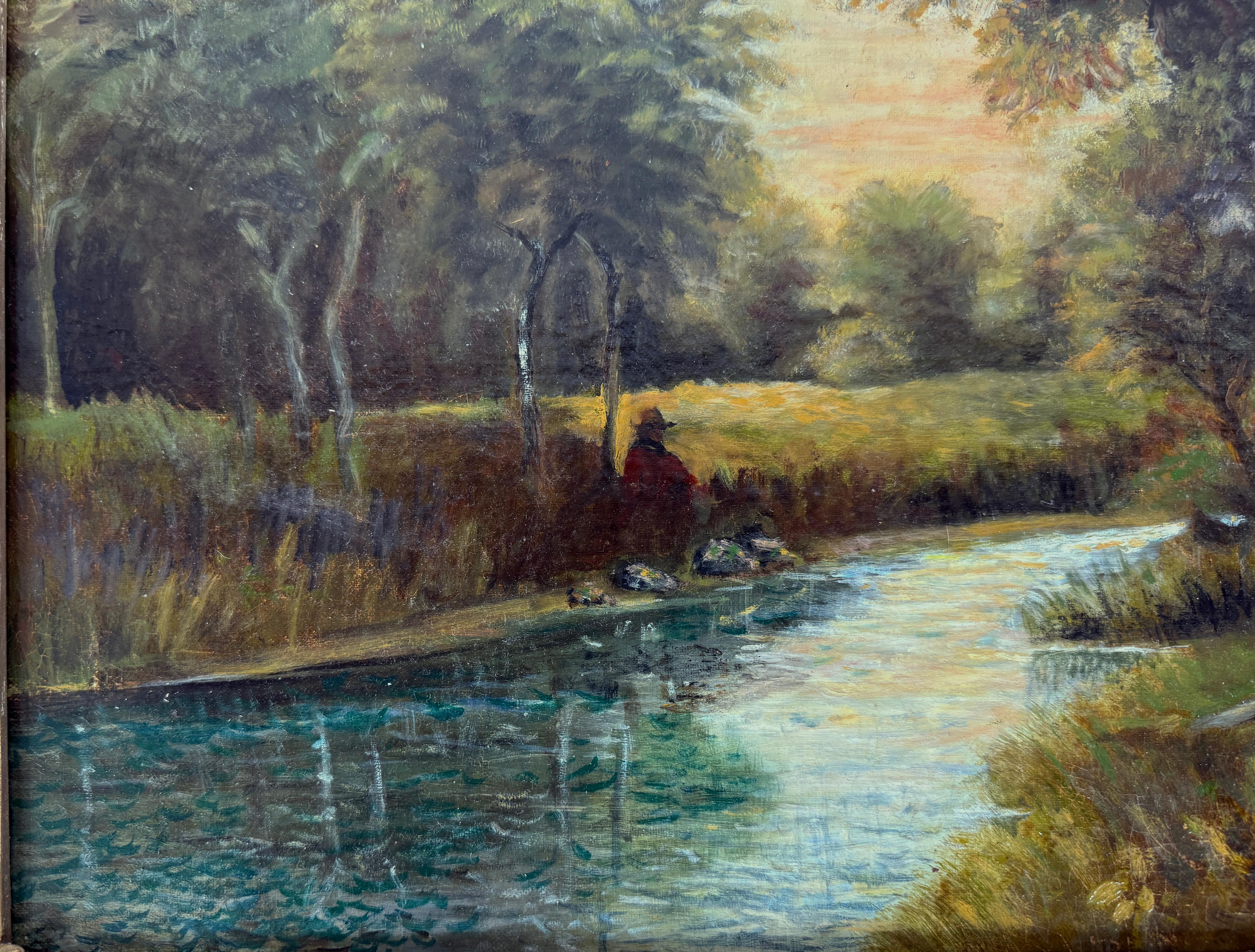 Artistics Sitting by the stream Paysage tonaliste du 19e siècle par William Keith en vente 9