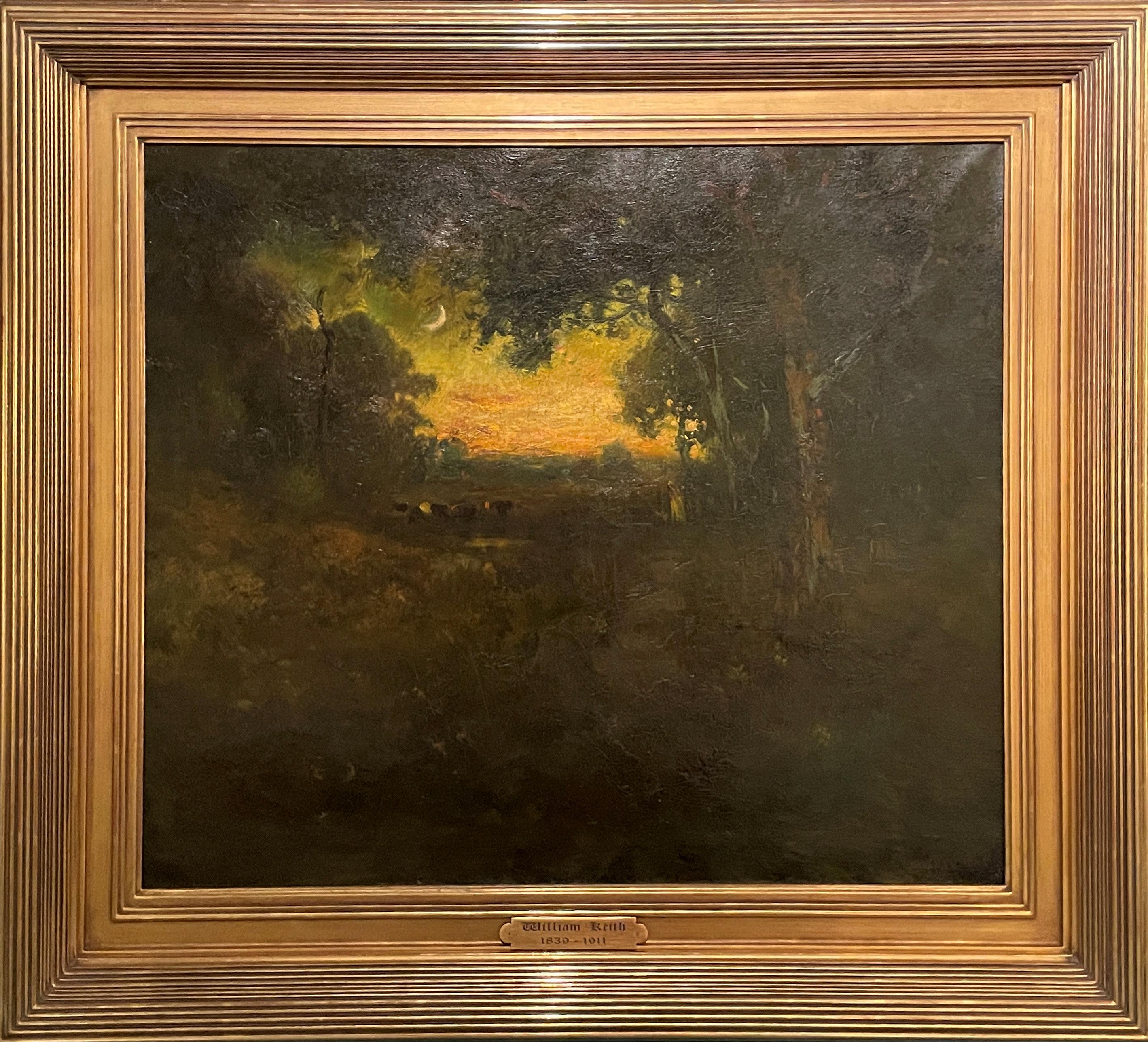 « Last Light, Landscape at Sunset », William Keith, tonaliste californien, forêt en vente 1