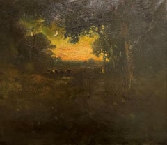 "Last Light, Landscape at Sunset, " William Keith, California Tonalist, Forest