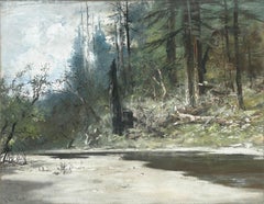 "Western Wilderness Interior" William Keith, Kalifornischer Tonalist, Woods Clearing