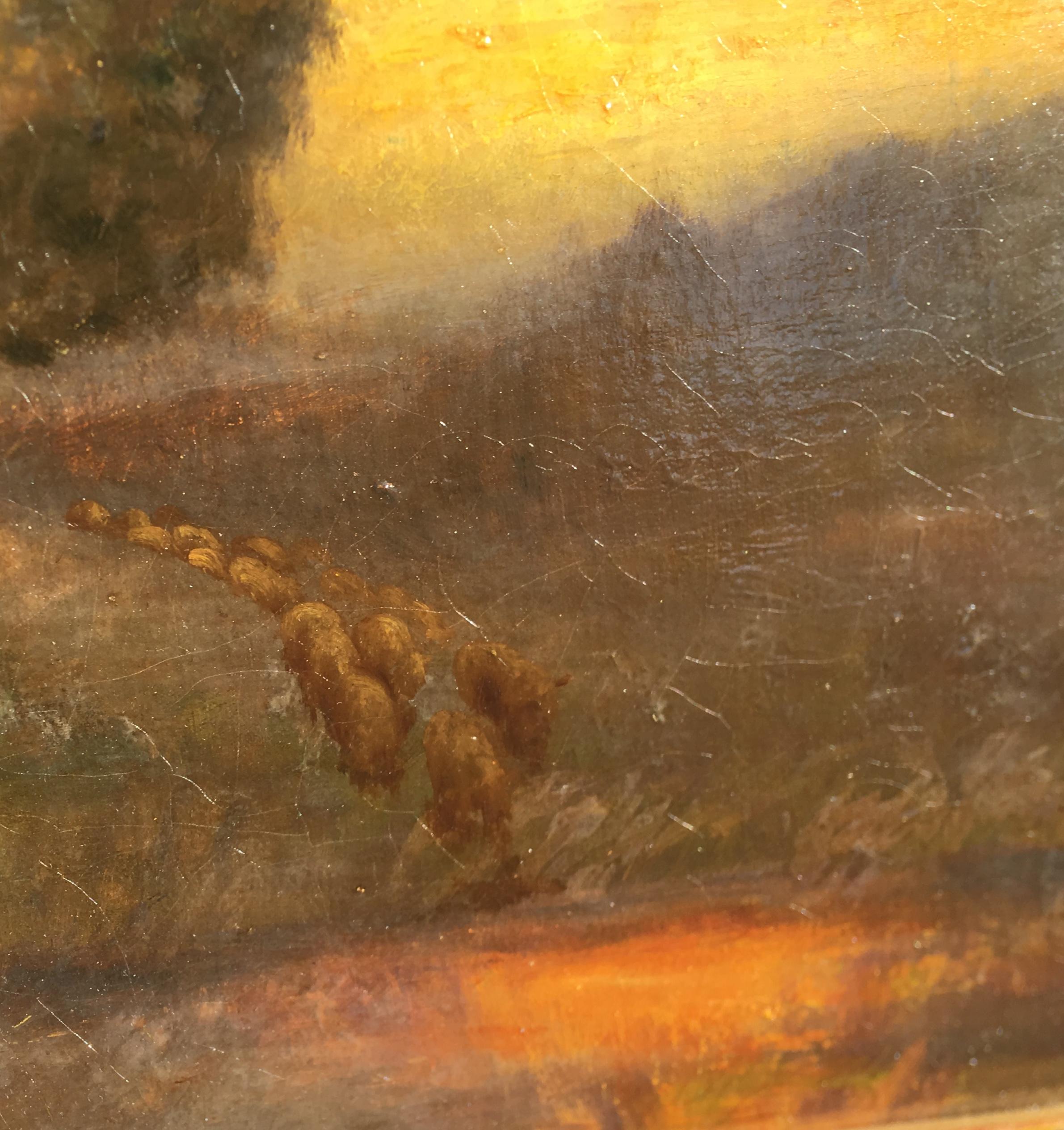XIXe siècle William Keith - Peinture à l'huile originale de couleur ton sur ton d'un paysage de bois brumeux de Californie en vente