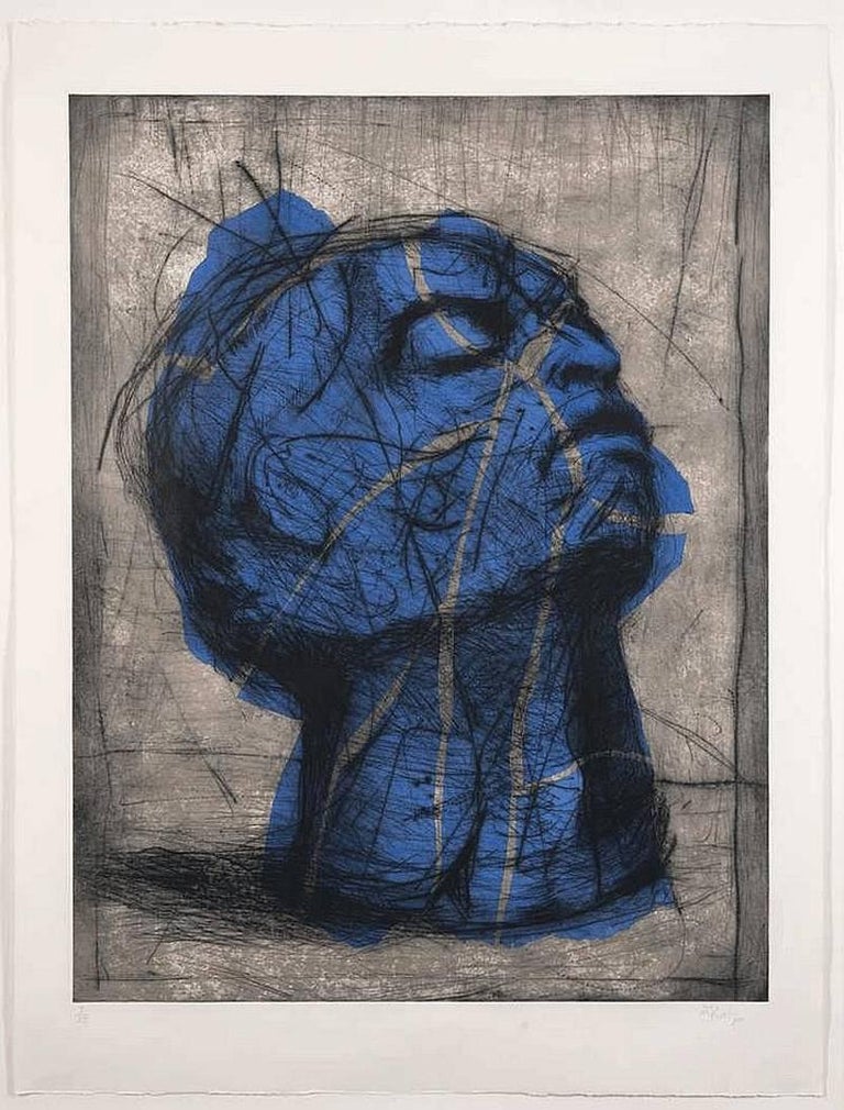 William Kentridge Blue Head, Print For Sale at 1stdibs