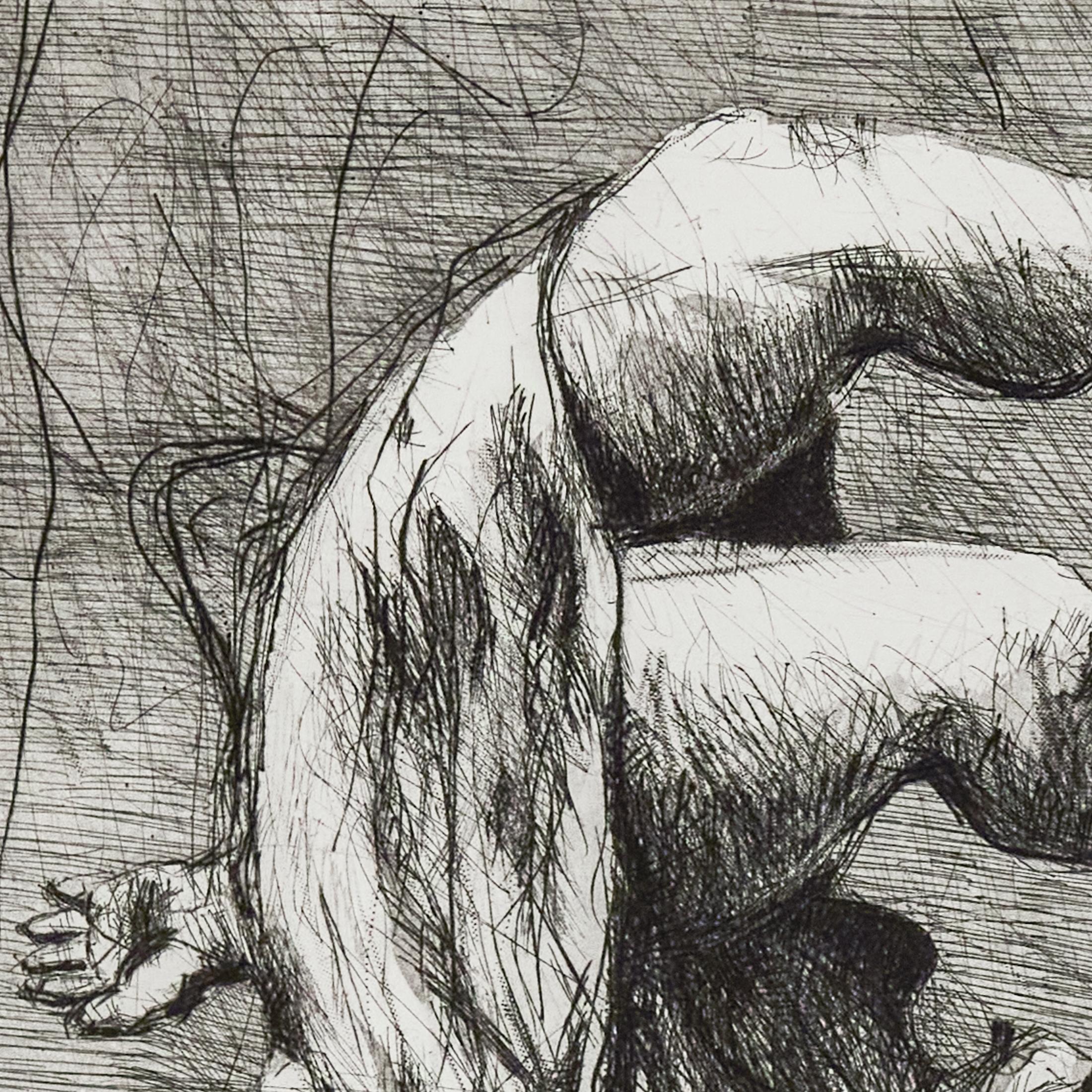 Levitación - Figurative Print Gris de William Kentridge
