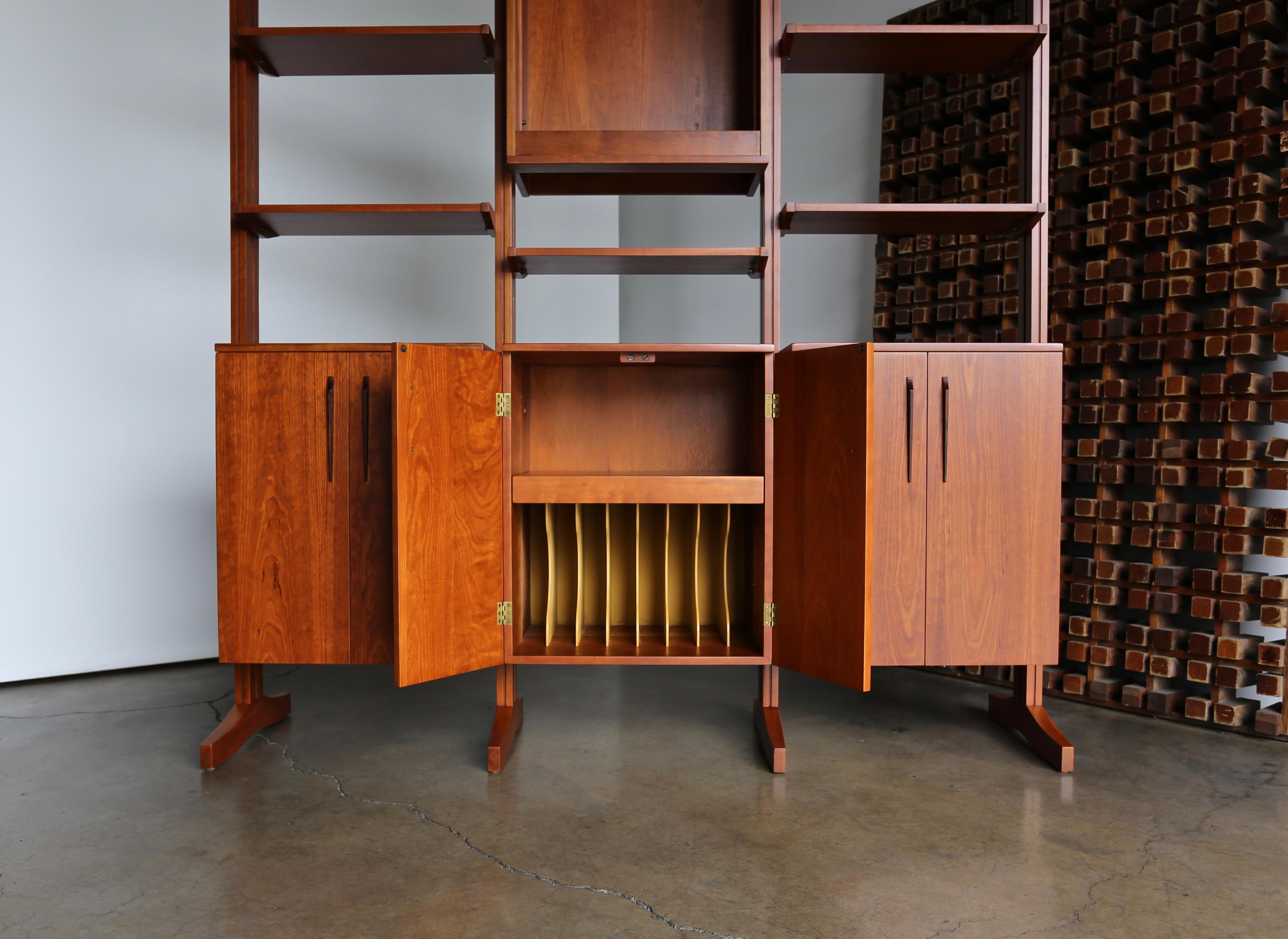 Wood William Ketelle Handcrafted Freestanding Wall Unit, 1971