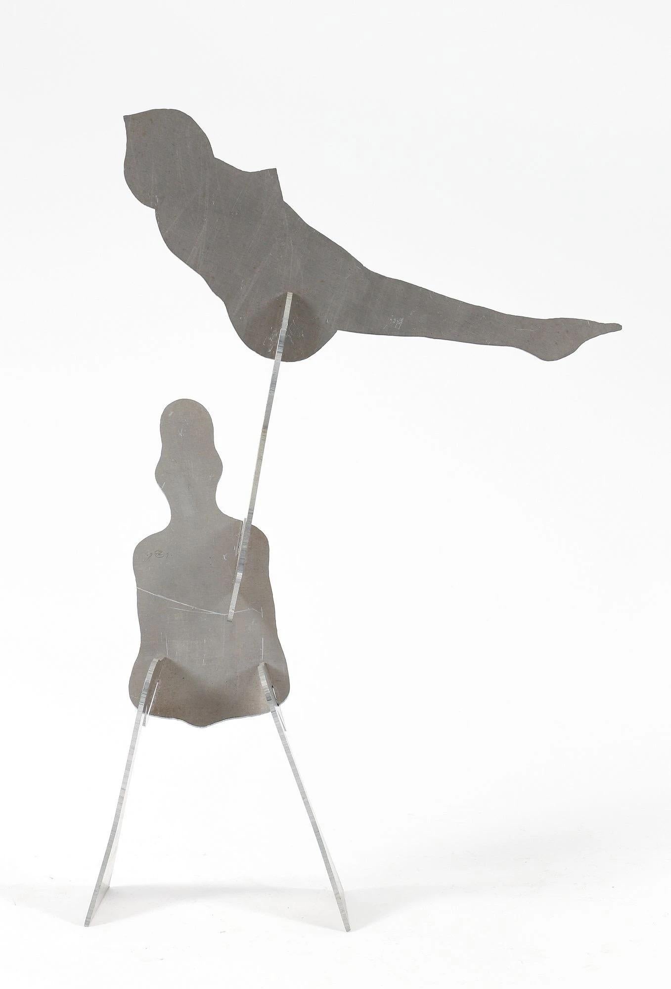 1970s Steel Modernist Abstract Kinetic Puzzle Sculpture 