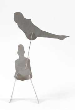 Scultura puzzle cinetica astratta modernista in acciaio degli anni '70 "The Test" William King