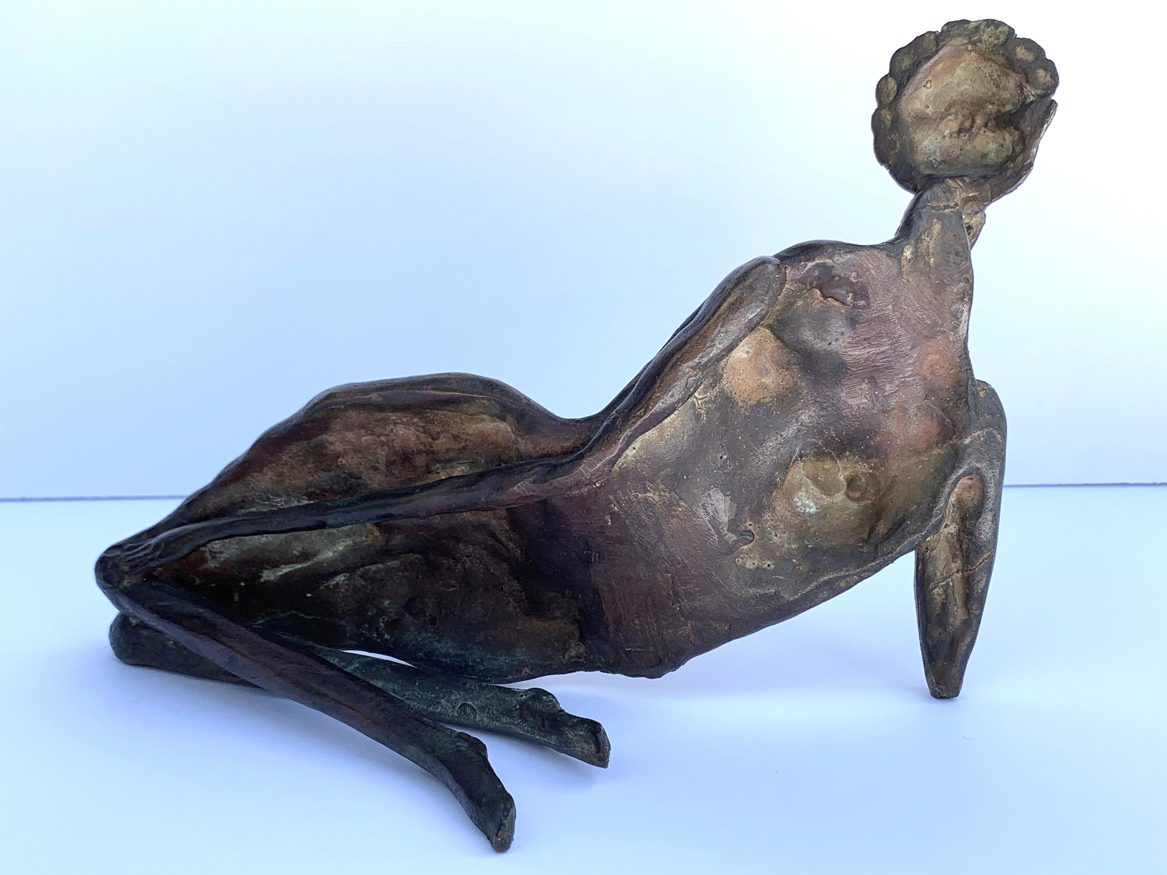 William King (1925-2015). Reclining figure, ca. 1965. Cast and welded bronze, 7 x 9.5 x 5 inches. Unsigned. 

William King, a sculptor in a variety of materials whose human figures traced social attitudes through the last half of the 20th century,