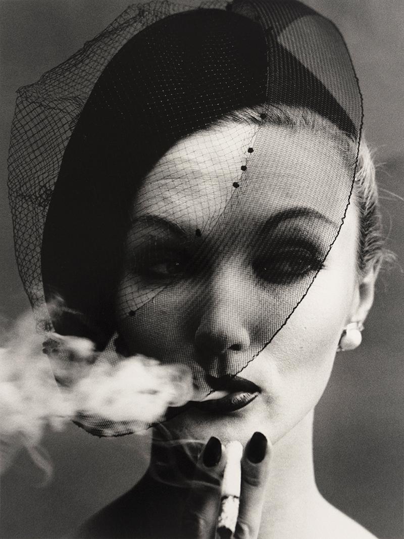 William Klein Black and White Photograph - Smoke and Veil, Paris (Vogue)