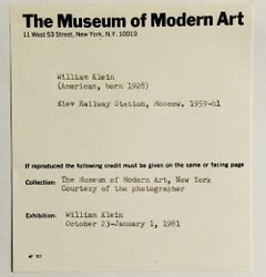 William Klein MoMa press photo "Kiev Railway Station" 1981