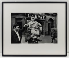 Dwarf and Liquors, Little Italy, NYC, black + white photograph by William Klein