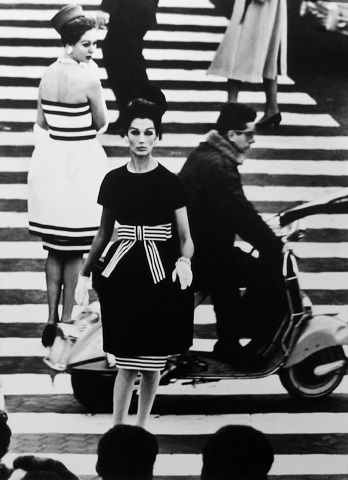 William Klein Black and White Photograph - Simone 
Nina, Piazza di Spanga, Rome [Vogue]