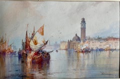 William Knox - Fine Watercolour Of Grand Canal Venice